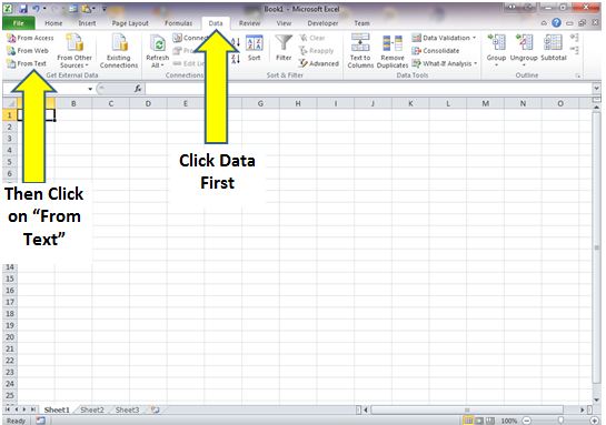 import text from excel to word