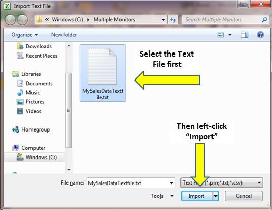 Import Text File To Excel