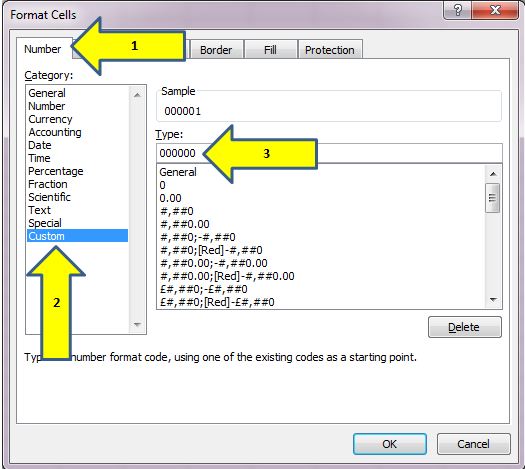 leading zeros excel for mac