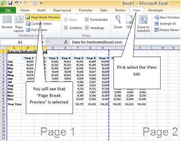 Excel Remove Page Break Lines