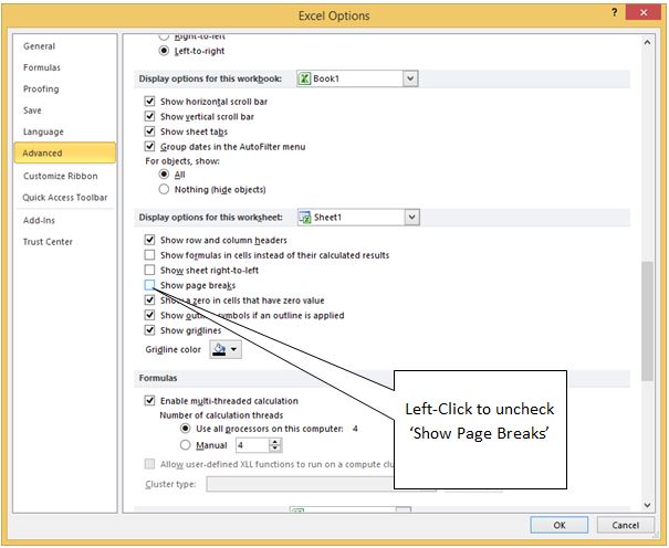 Excel Remove Page Breaks Not Working