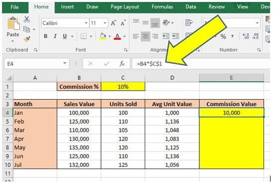 Shortcut for putting a dollar sign on lock columns and rows in excel formulas mac download