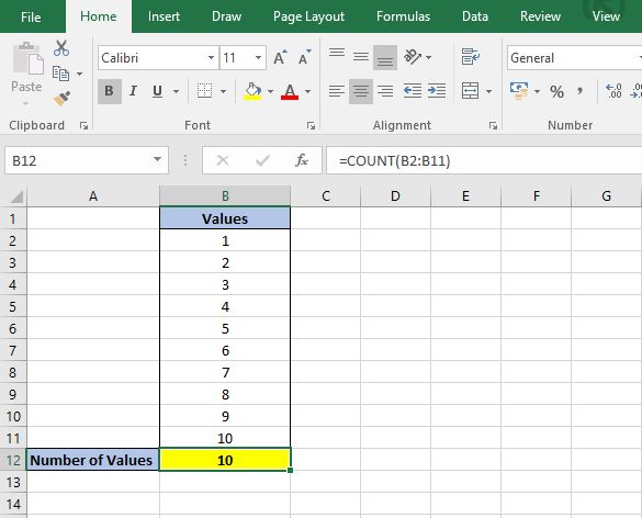 how to count text values in excel cell