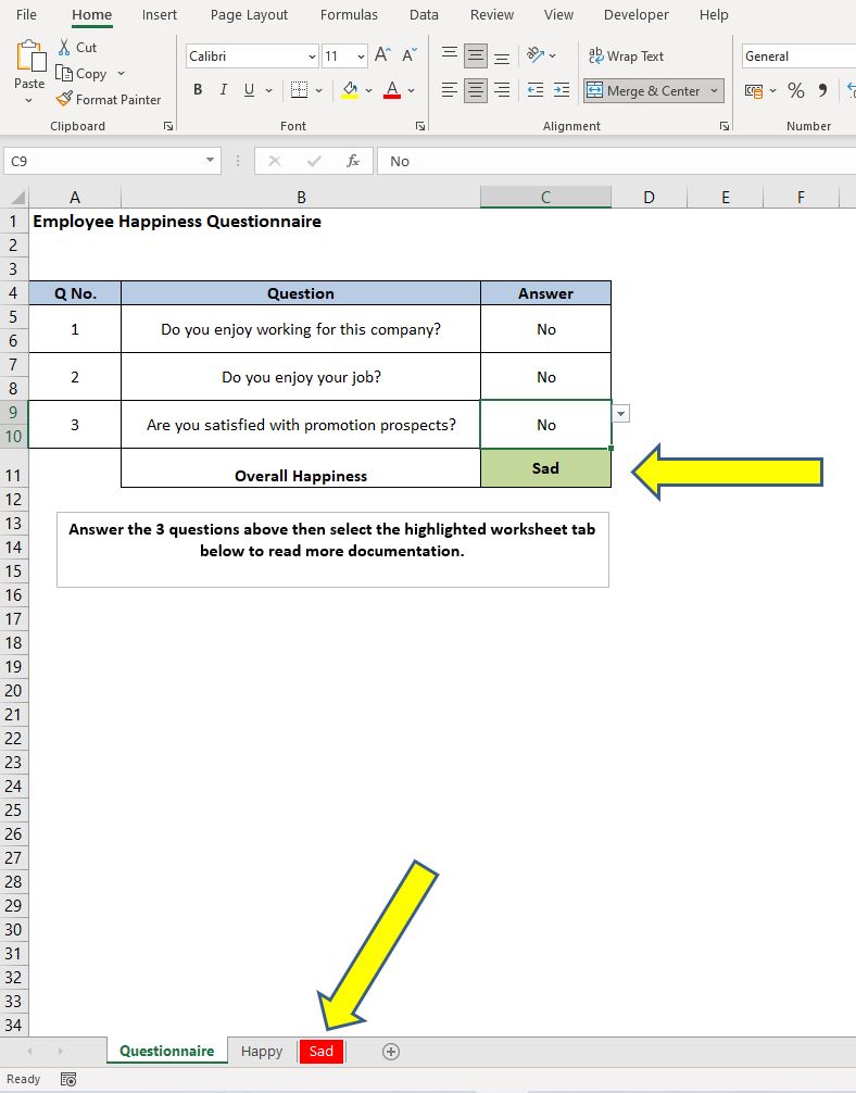 Change the colour of Excel Worksheet tabs using a cell value