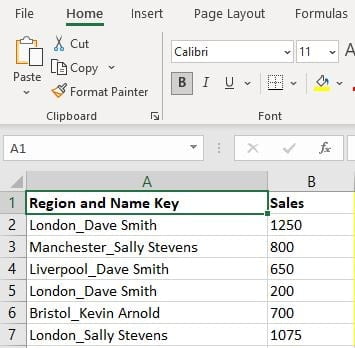 Separate a Text Field into Parts with Excel