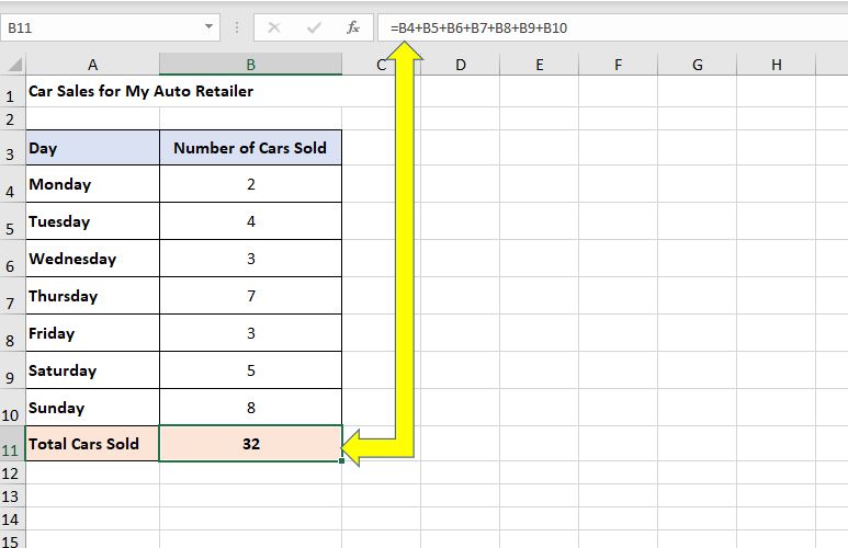 Sum values in Excel