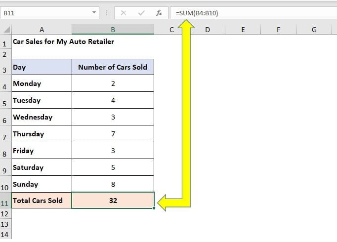 Sum values in Excel