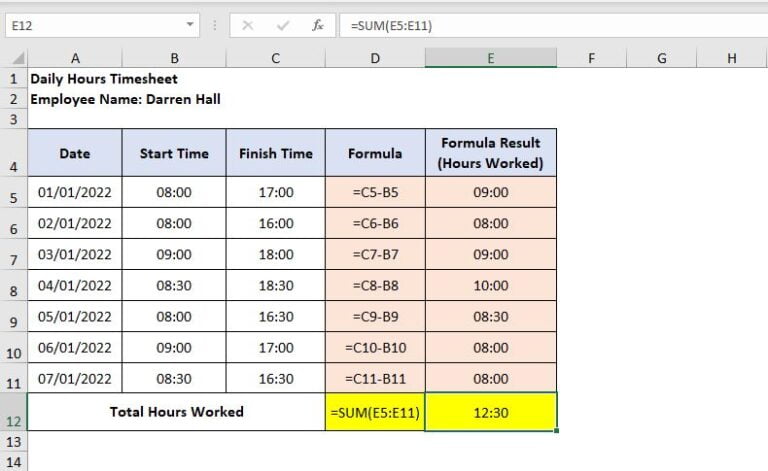 How To Add Time Differences In Excel