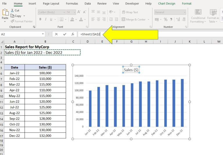 Dynamic Chart Titles in Excel