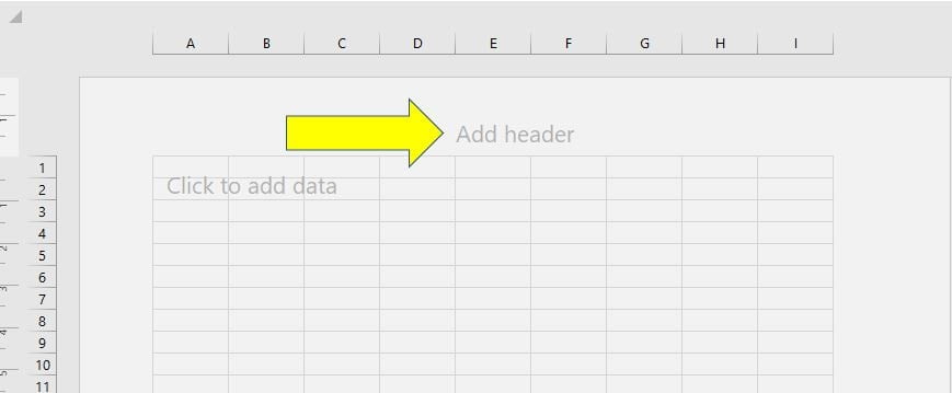 insert a header and footer in Excel