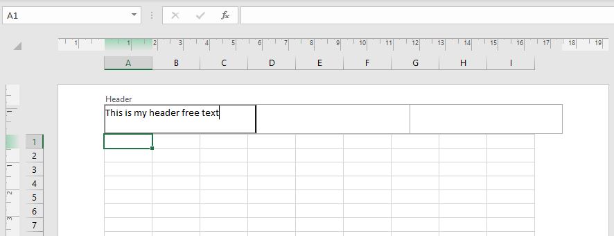insert a header and footer in Excel