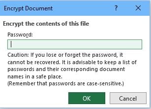 password protect Excel