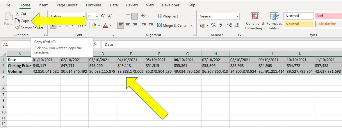 transpose data in excel