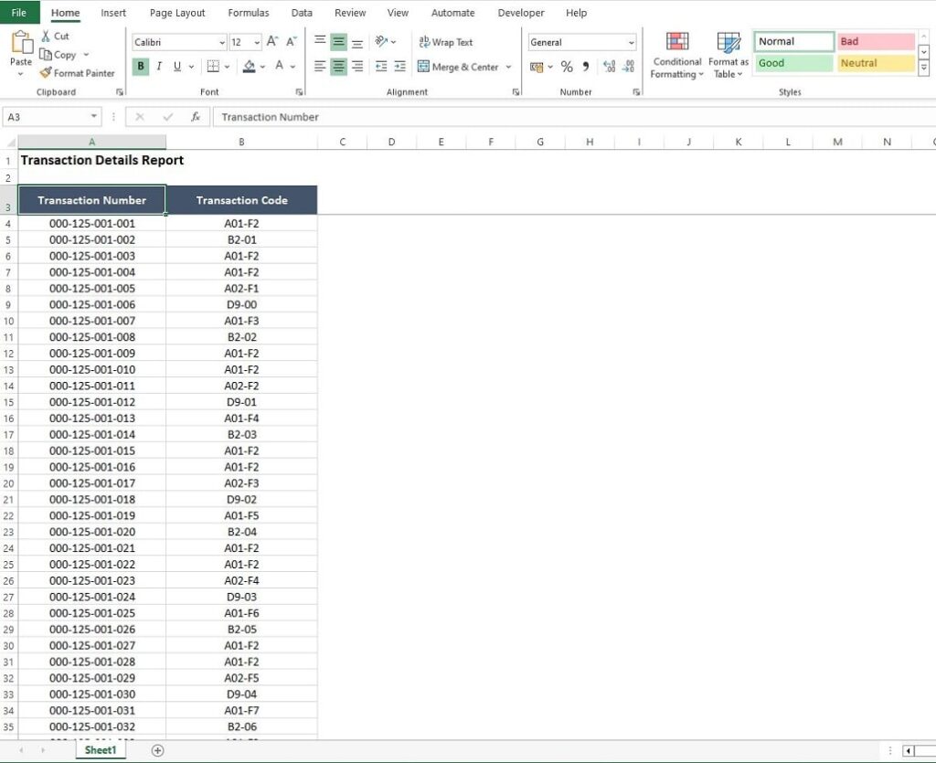 Large Data Sets in Excel