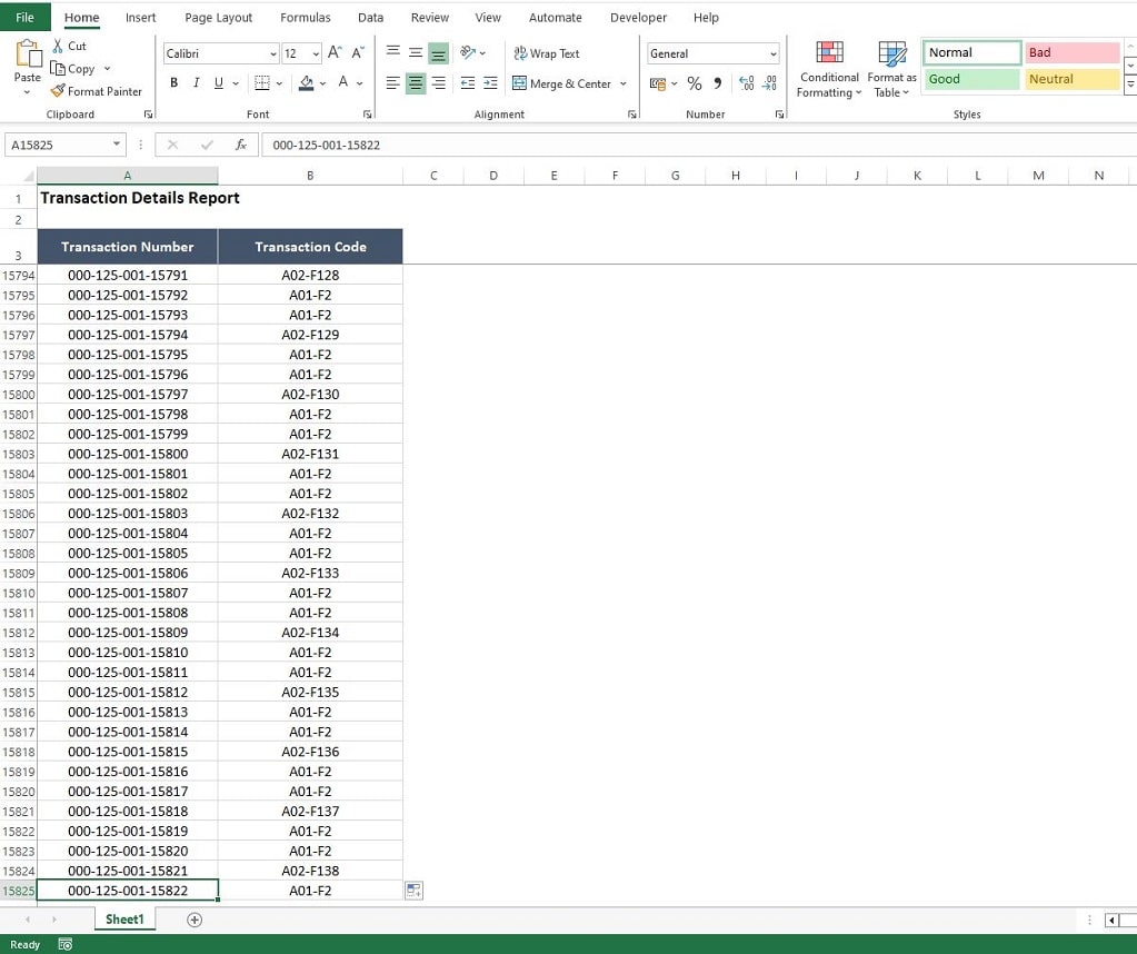 Large Data Sets in Excel