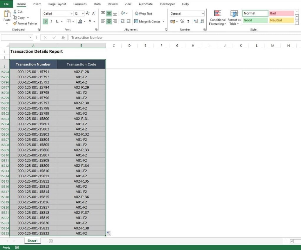 Large Data Sets in Excel