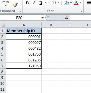 add leading zeros in Excel