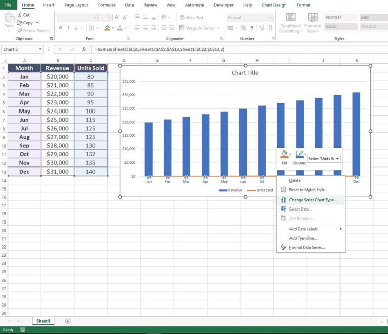 How to Create an Excel Chart with Two Y-Axes | Dedicated Excel