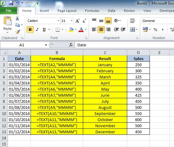 How To Convert A Date Into A Month Name In Excel 2010 Dedicated