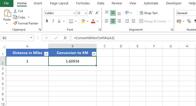 Create your own Excel Function