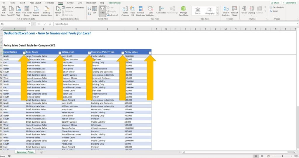 Excel Filters Example 02