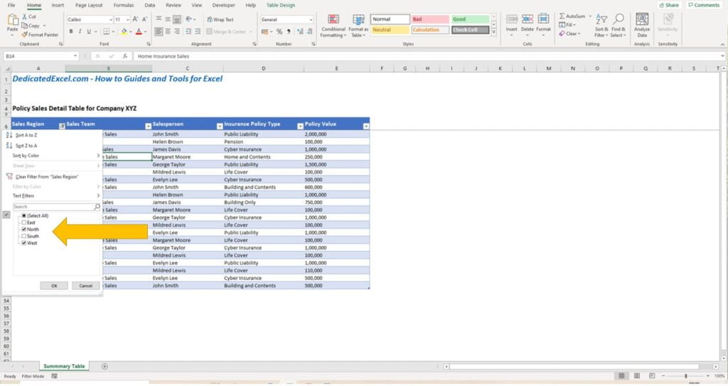 Excel Filters Example 04