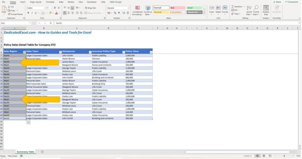 Excel Filters Example 05
