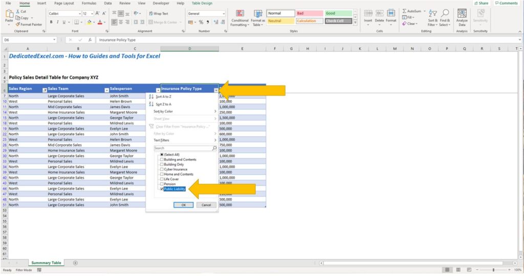 Excel Filters Example 06
