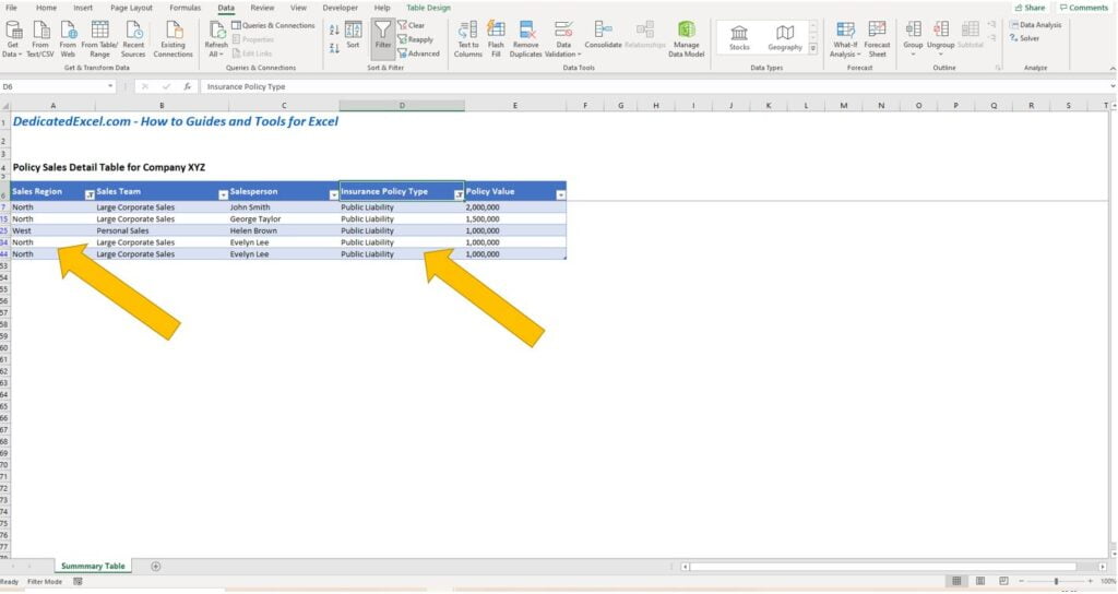 Excel Filters Example 07