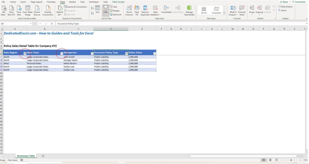 Excel Filters Example 08