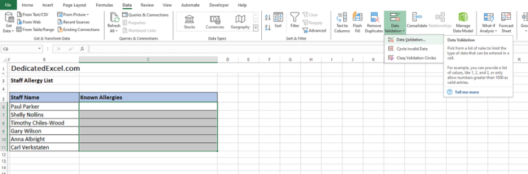 How to Create a Drop Down List in Excel | Dedicated Excel