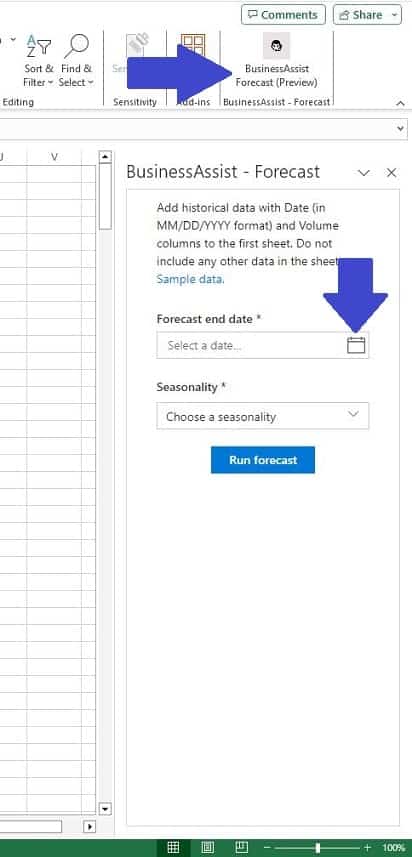 How to Use Business Assist Forecast Excel Add-In