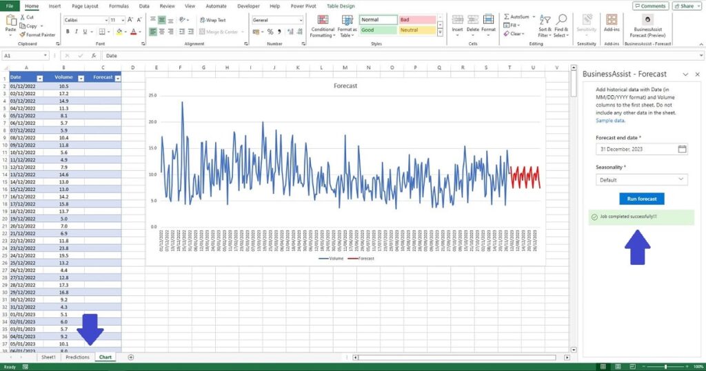 How to Use Business Assist Forecast Excel Add-In