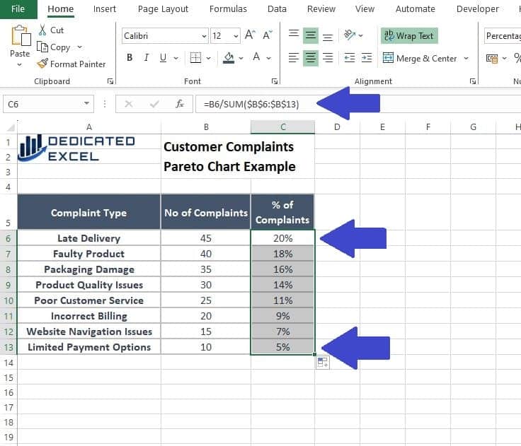 How to Create a Pareto Chart in Excel