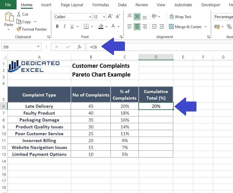 How to Create a Pareto Chart in Excel