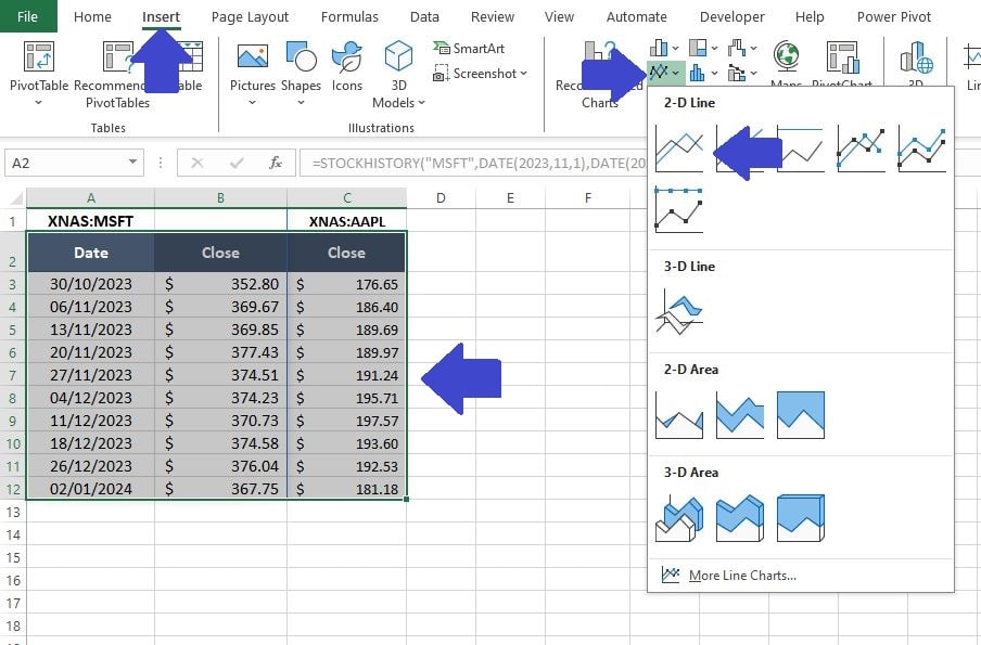 How to Unleash Excel's STOCKHISTORY Function