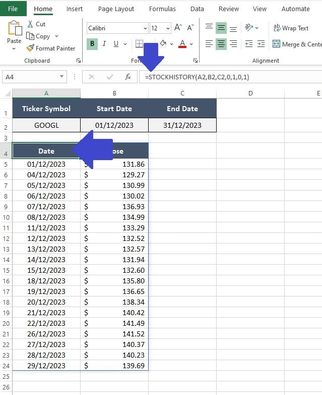How to Unleash Excel's STOCKHISTORY Function