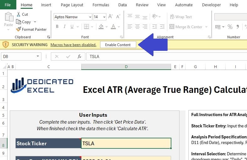 Free Excel ATR Calculator