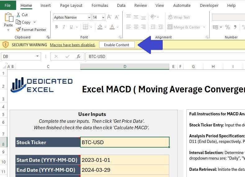 Free Excel MACD Calculator